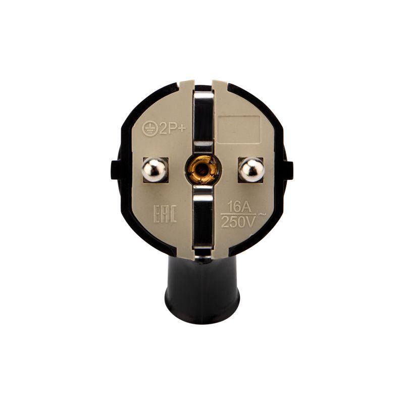  Вилка Евро угловая 16А с заземл. с кольцом черн. Rexant 11-8953 фото в каталоге от BTSprom.by