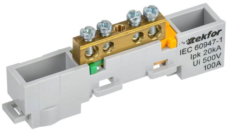 шина pe "земля" неизол. на универс. держ. 6х9-4-ж tekfor iek tf-nn10-04-dl-k05 от BTSprom.by