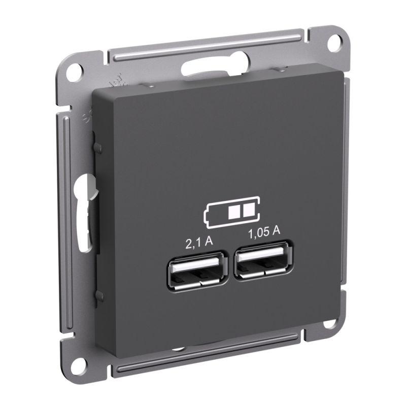 розетка usb atlasdesign тип a+a 5в/2.1а 2х5в/1.05а механизм базальт se atn001433 от BTSprom.by