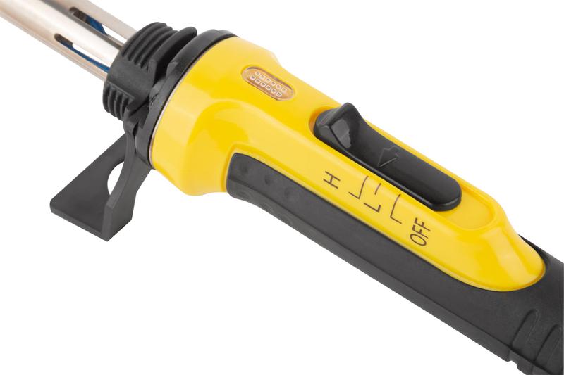  Паяльник 220В 2 режима работы подставка выключатель прорезиненная ручка конусное жало 30Вт/60Вт FIT 60495 фото в каталоге от BTSprom.by