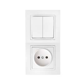 блок сп (розетка без заземл. + 2-кл. выкл.) bylectrica 2в-рц-727 от BTSprom.by