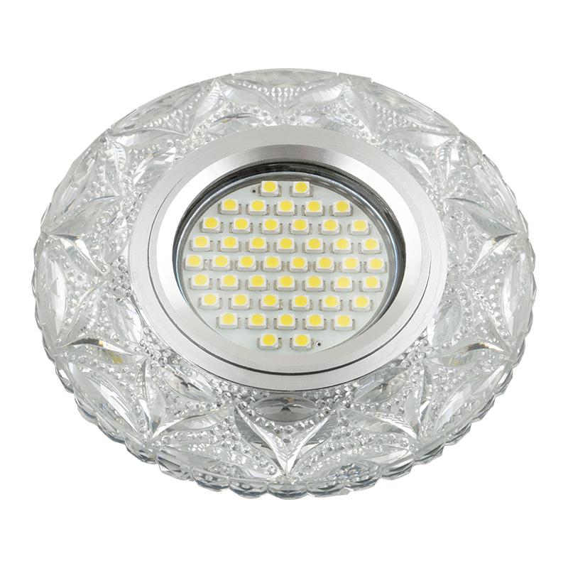 светильник декоративный luciole dls-l149 gu5.3 glassy/clear gu5.3 встраив. доп. светодиод. подсветка 3вт без лампы стекло fametto ul-00003902 от BTSprom.by