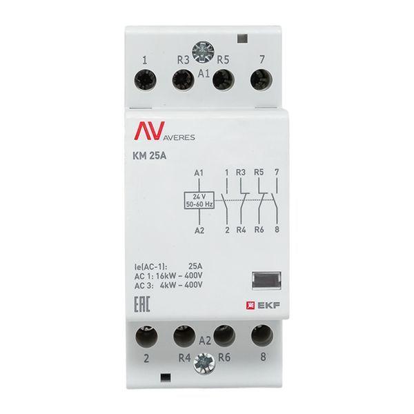  Контактор модульный КМ 25А 2NC+2NO 24В AC (2 мод.) AVERES EKF km-av-2-25-22-24V фото в каталоге от BTSprom.by