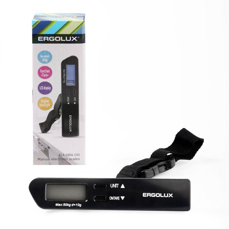 весы ручные электронные elx-sb04-c02 до 50кг безмен черн. ergolux 15133 от BTSprom.by