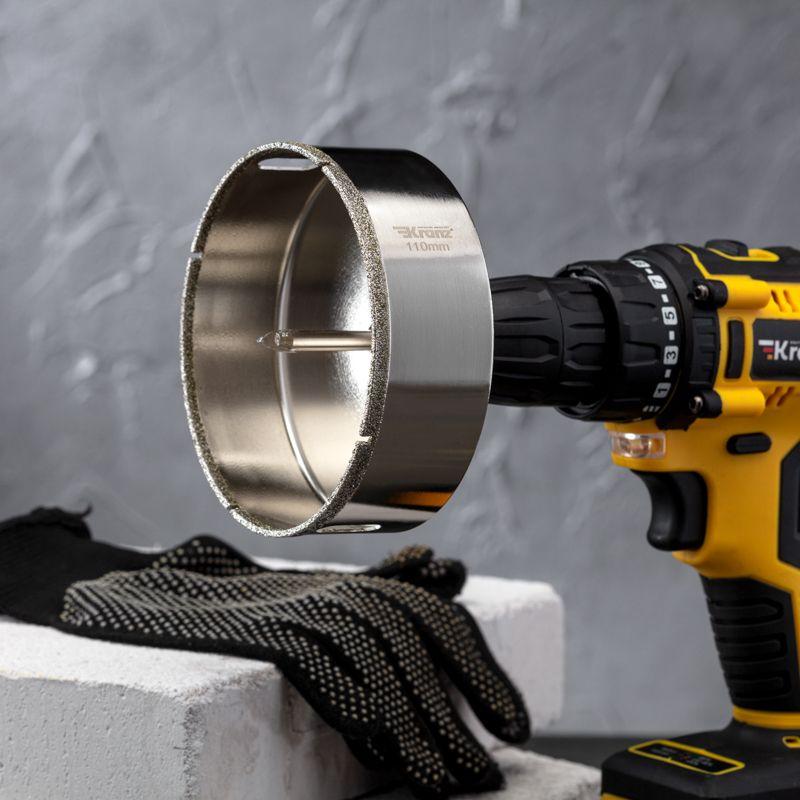  Коронка алмазная 110мм с центровочным сверлом Kranz KR-92-0022 фото в каталоге от BTSprom.by