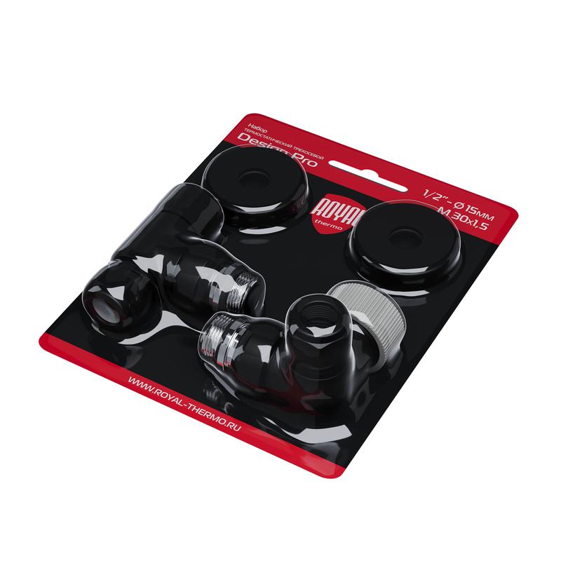  Набор термостатический трехосевой Design Pro 15мм М30х1.5 черн. Royal Thermo НС-1646647 фото в каталоге от BTSprom.by