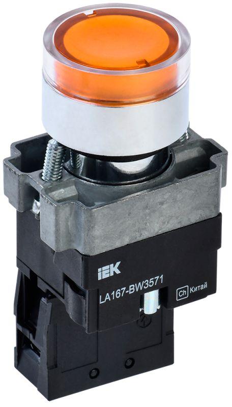 кнопка la167-bw3571 d22мм rc 1но с подсветкой желт. karat iek bbt20-bw3571-1-12-67-k05 от BTSprom.by