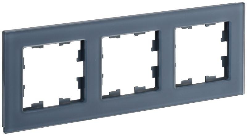 рамка 3-м brite ру-3-2-бр стекло маренго матов. iek br-m32-g-31-k35 от BTSprom.by