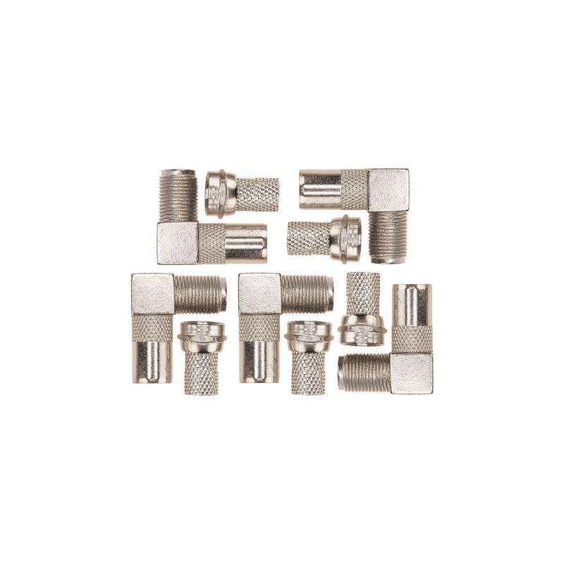  Набор разъемов антенных ТВ №11 (5 угловых переходников гнездо F - штекер TV; 5 F-разъемов RG-6) (уп.5шт) PROCONNECT 05-4311-4-8 фото в каталоге от BTSprom.by