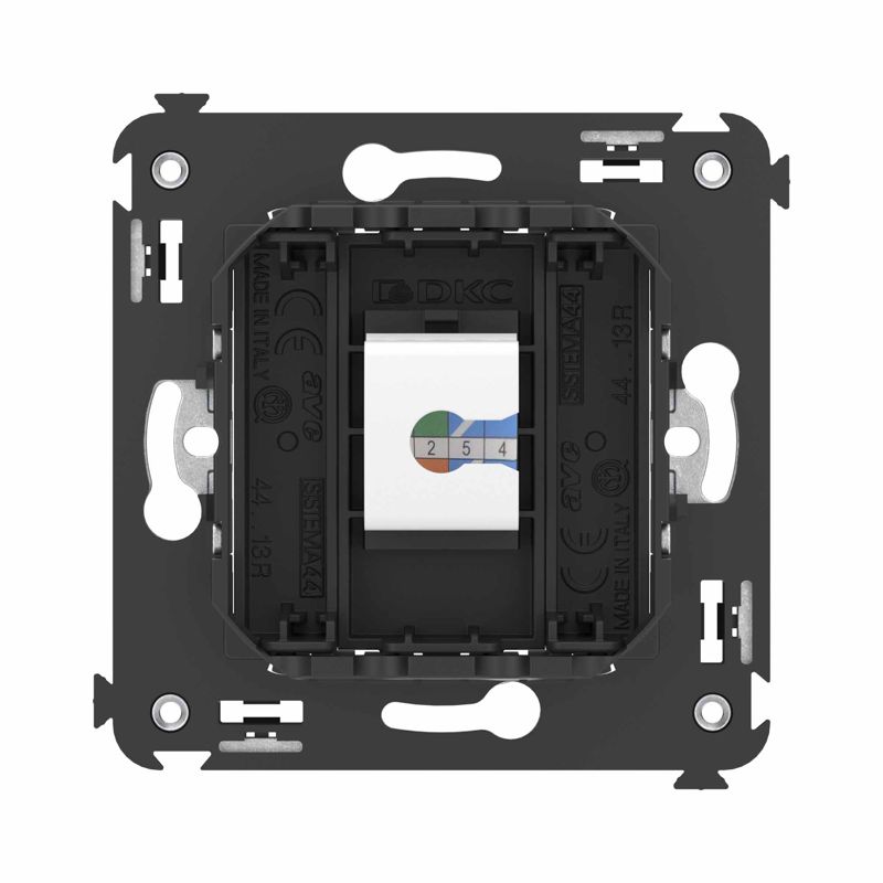  Розетка компьютерная 1-м СП Avanti "Черный матовый" RJ45 кат.6 без шторок механизм DKC 4412693 фото в каталоге от BTSprom.by