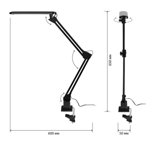  Светильник NLED-441-7W-BK настол. черн. ЭРА Б0008002 фото в каталоге от BTSprom.by