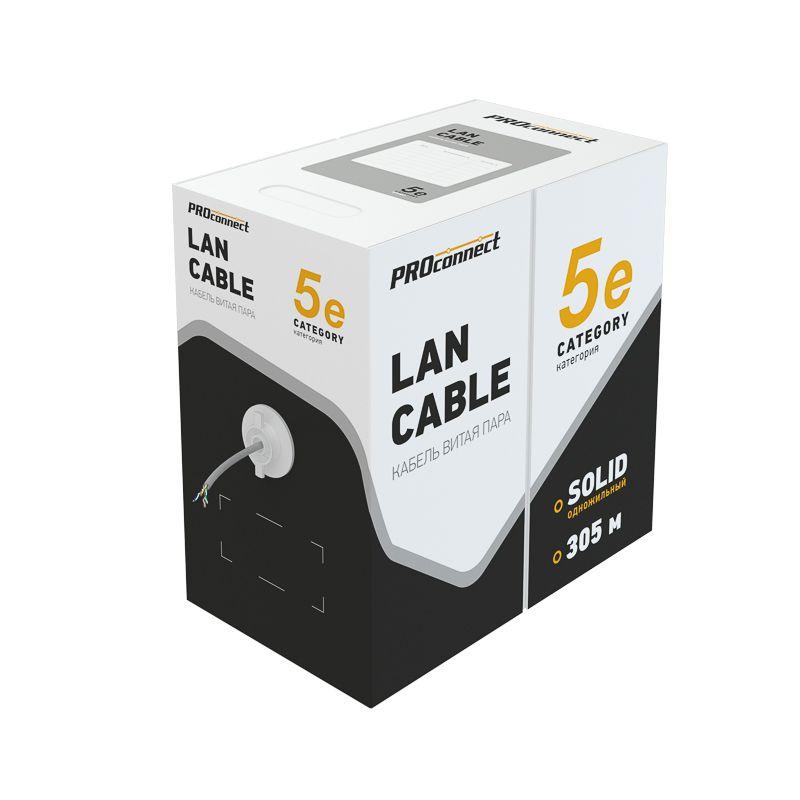 кабель витая пара u/utp кат.5 4х2х26awg омедненный алюм. сер. (уп.305м) light proconnect 01-0048-3 от BTSprom.by