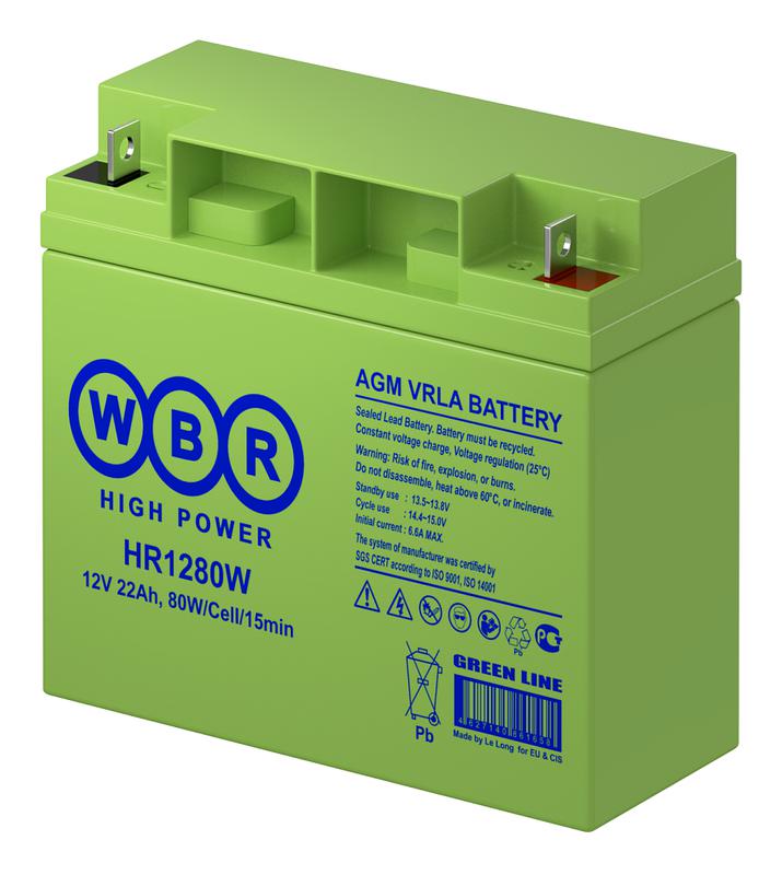 аккумулятор 12в 22а.ч wbr hr1280w wbr от BTSprom.by