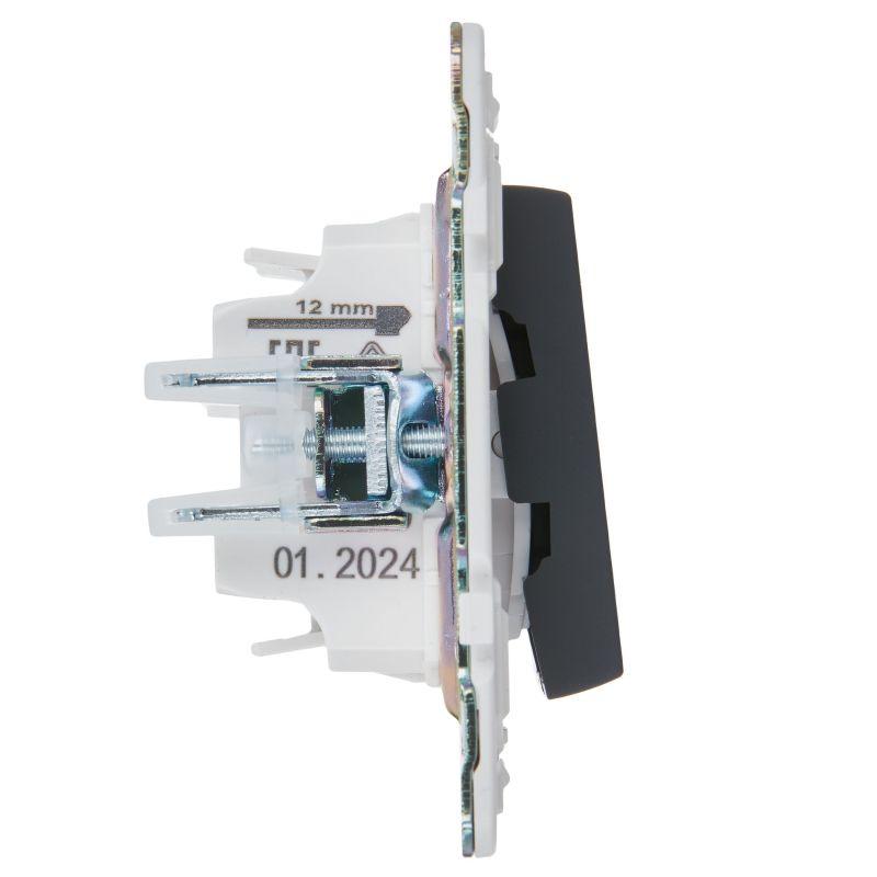  Выключатель 2-кл. SKANDY 10А SK-V09G с индикацией графит IEK SK-V20-1-10-K53 фото в каталоге от BTSprom.by