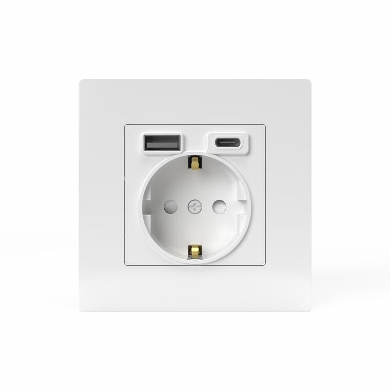  Розетка 1-м СП Pixel IP20 с заземл. с 2-мя заряд. устр. USB тип A+C механизм бел. TOKOV ELECTRIC TKE-PX-R1U2AC-C01 фото в каталоге от BTSprom.by