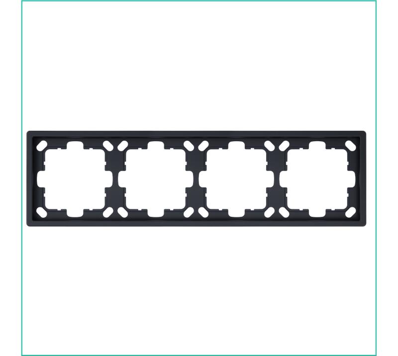 рамка 4-м сп fd черн. матов. soft touch jasmart fd1004pbm от BTSprom.by