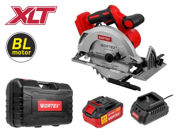 аккум. циркулярная пила wortex ccs 1819-1 в чем. all1 xlt set бесщет., 18 в, 185 мм, до 63 мм (зу 2а) 1329533 от BTSprom.by