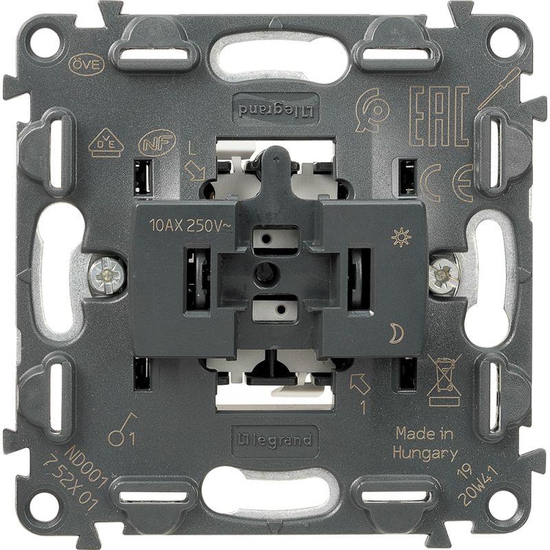  Выключатель 1-кл. СП Valena In'matic 10А IP20 250В 10AX безвинтов. зажимы механизм сер. Leg 752001 фото в каталоге от BTSprom.by