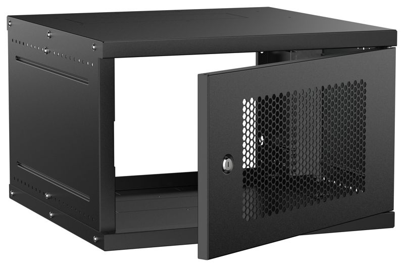 шкаф настенный 6u 600х600мм дверь перфорир. черн. generica lwe5-06u66-pf-g от BTSprom.by