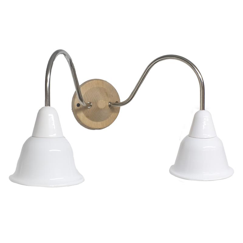 светильник кампана 2 плафона настенный керамика бел./хром bironi bs1-22-0101/30/10 от BTSprom.by