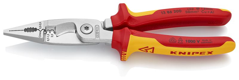  Клещи электромонтажные VDE 6-в-1 L-200мм Knipex KN-1386200SB фото в каталоге от BTSprom.by