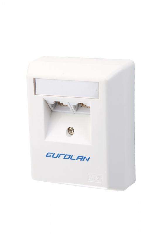 коробка настенная 2-порт. utp кат.5e угловая бел. eurolan 12d-u5-02wt от BTSprom.by