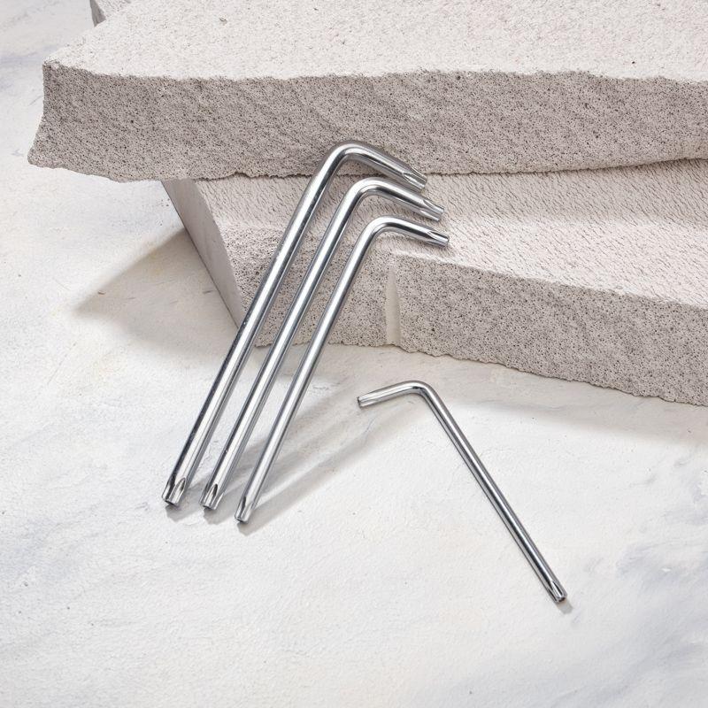  Набор ключей имбусовых Tamper-Torx 9шт ТТ10-ТТ50 закаленные удлиненные никель Kranz KR-12-5221 фото в каталоге от BTSprom.by