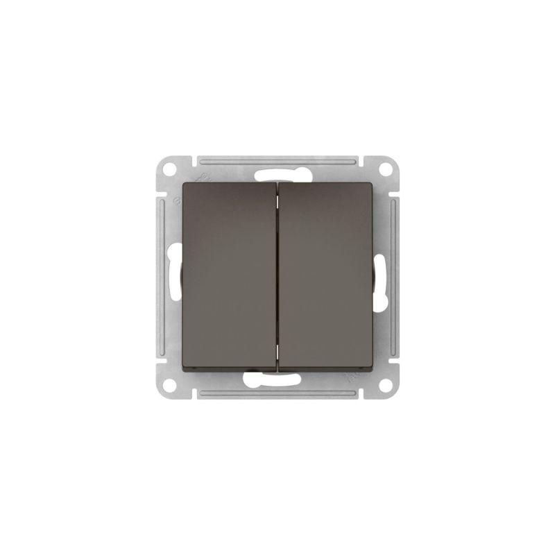  Выключатель 2-кл. AtlasDesign (сх. 5) 10AX быстрозажим. клем. механизм мокко SE ATN000651S фото в каталоге от BTSprom.by