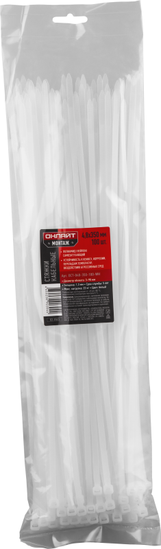 хомут 90 304 oct-048-350-100-wh (уп.100шт) онлайт 90304 от BTSprom.by