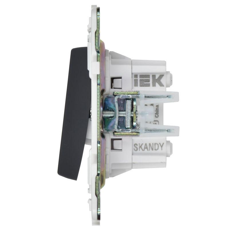  Выключатель перекрестный 2-кл. SKANDY 10А SK-V06Bl черн. IEK SK-V23-0-10-K02 фото в каталоге от BTSprom.by