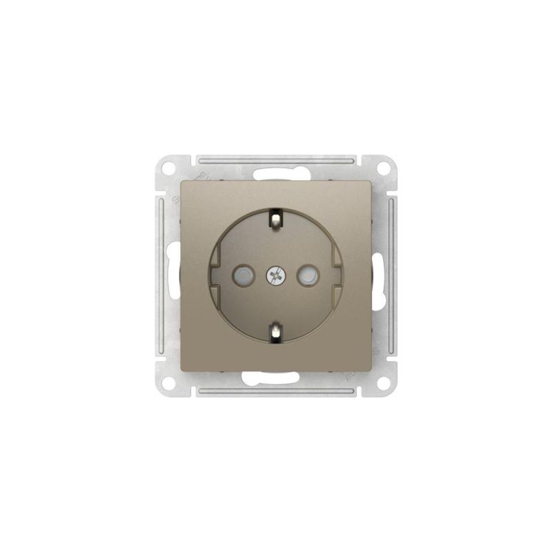  Розетка AtlasDesign 16А с заземл. защ. шторки быстрозажим. клем. механизм шампань SE ATN000545S фото в каталоге от BTSprom.by