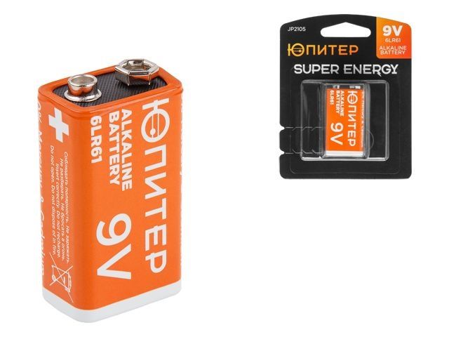 батарейка 6lr61 (6lf22) 9v alkaline 1шт. юпитер (крона) jp2105 от BTSprom.by