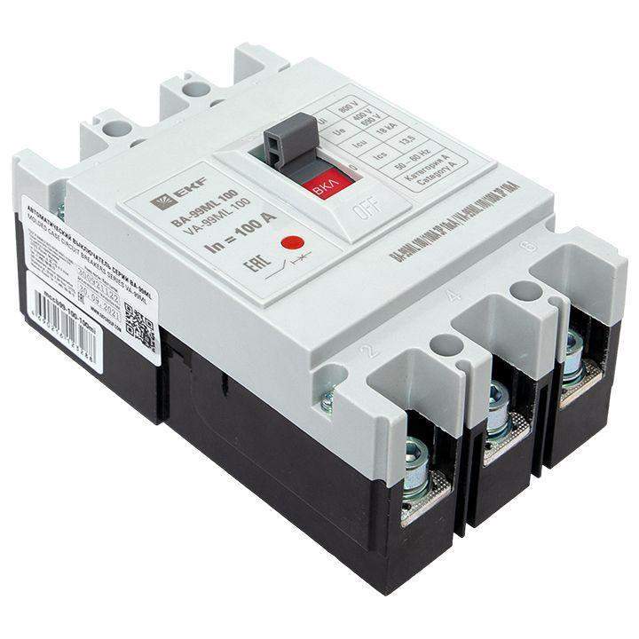 выключатель автоматический 3п 100/100а 18ка ва-99мl basic ekf mccb99-100-100mi от BTSprom.by
