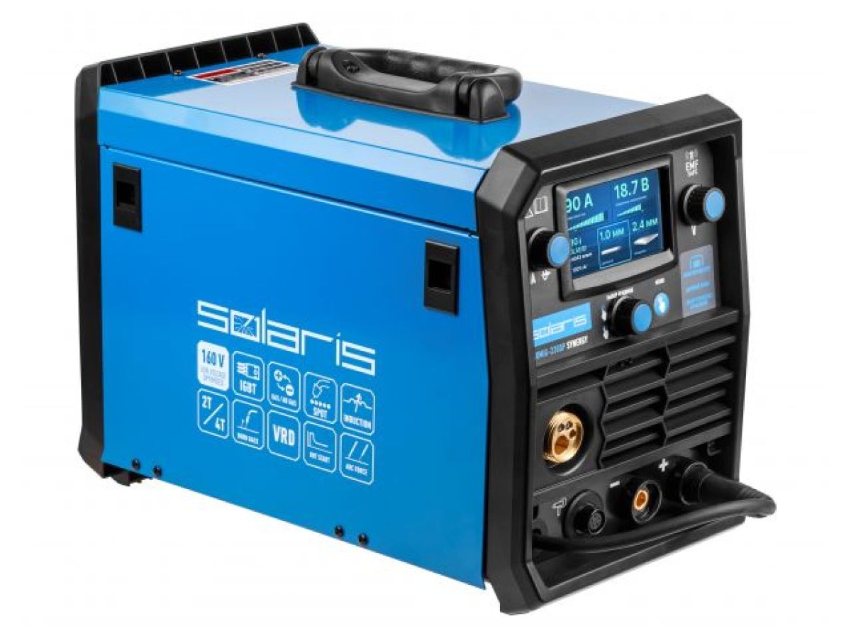 полуавтомат сварочный solaris alumig-230dp synergy (230в, mig/spot/flux/mma/tig/pulse/dp, синергетич.программы, евроразъем, горелка 3 м) sl1539-2 от BTSprom.by