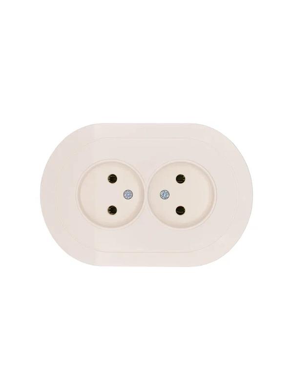 розетка 2-м сп osen без заземл. пбт круглая механизм сл. кость lezard 744-9000-128b от BTSprom.by