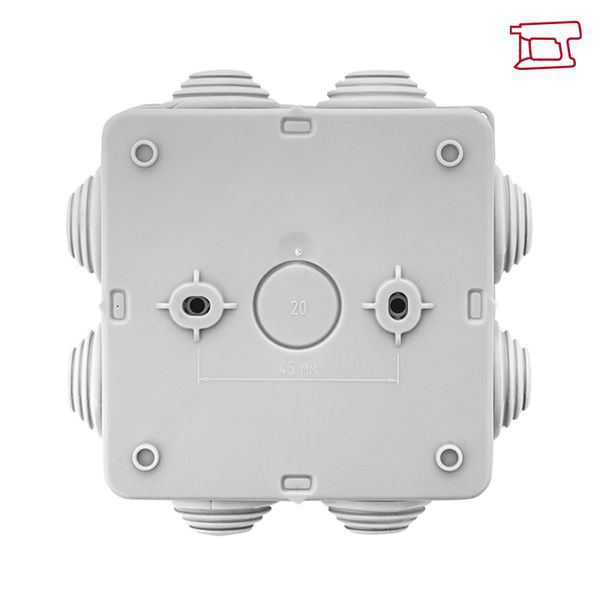  Коробка распределительная КМР-030-031 85х85х40 IP55 с крышкой для прямого монтажа 8 мембранных вводов сер. розн. стикер EKF plc-kmr-030-031-r фото в каталоге от BTSprom.by