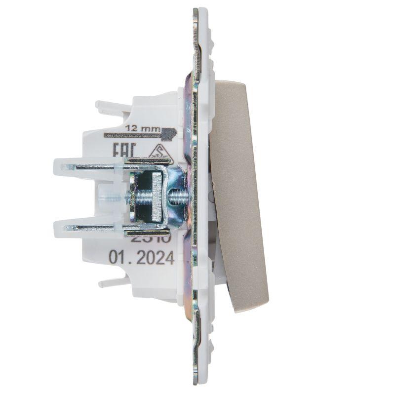  Выключатель перекрестный 1-кл. SKANDY 10А SK-V03Sh шампань IEK SK-V13-0-10-K37 фото в каталоге от BTSprom.by