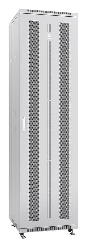 шкаф монтажный телекоммуникационный напольн. nd-05c-47u60/60 19дюйм 47u 600х600х2277мм для распределит. и серверн. оборудования; передн. и задн. перфорир. двери ручка с замком ral 7035 сер. cabeus 7967c от BTSprom.by