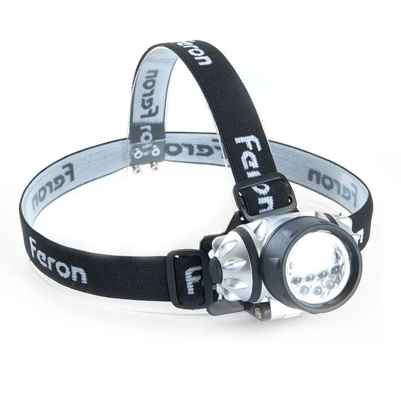 фонарь налобный светодиодный работающий от батареек 3хaaa 1вт 7leds ip44 пластик th2303 feron 41707 от BTSprom.by