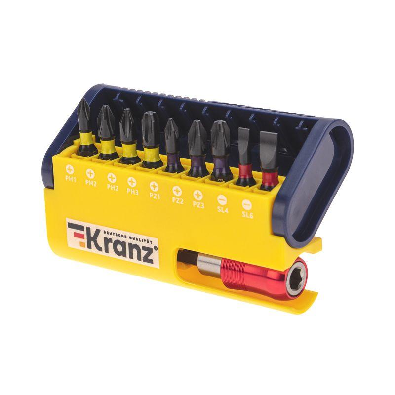 набор бит с магнитным держателем пластиковый кейс 10 шт kranz kr-92-0466 от BTSprom.by