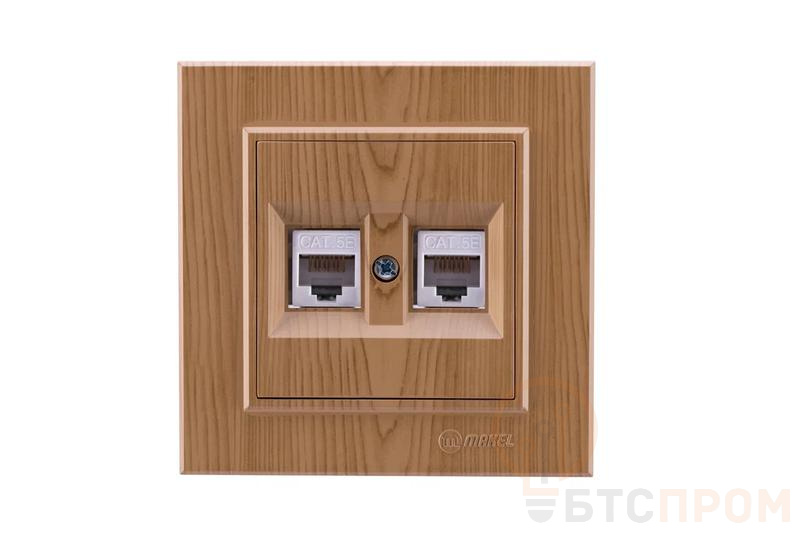 Розетка компьютерная 2-я CAT5 СП Karea IP20 дуб Makel 56101036 фото в каталоге от BTSprom.by  Розетка компьютерная 2-я CAT5 СП Karea IP20 дуб Makel 56101036 фото в каталоге от BTSprom.by