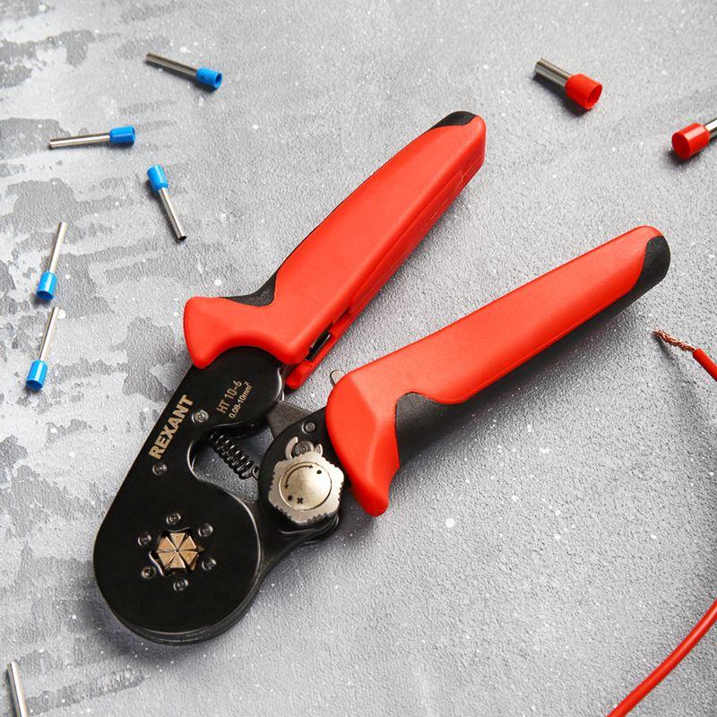  Кримпер HT 10-6 для обжима штыревых наконечников 0.08-10.0кв.мм с регулятором прижим. усилия Rexant 12-3210-1 фото в каталоге от BTSprom.by