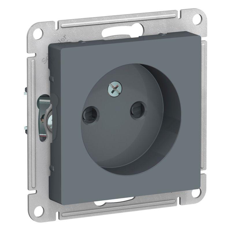 розетка 1-м сп atlasdesign 16а ip20 без заземл. защ. шторки механизм грифель se atn000749 от BTSprom.by