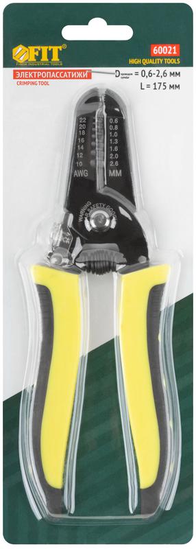  Клещи для снятия изоляцииd проводов 0.6-2.6мм Профи прорезин. ручка 175мм FIT 60021 фото в каталоге от BTSprom.by