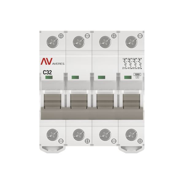  Выключатель автоматический 4п C 32А 10кА AV-10 DC AVERES EKF mcb10-DC-4-32C-av фото в каталоге от BTSprom.by