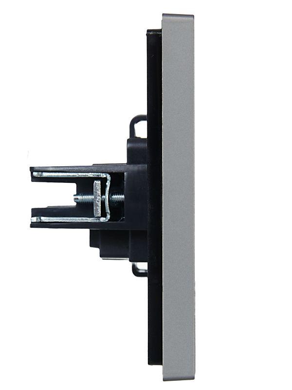  Розетка 1-м СП FORTE&PIANO FP517 10А без заземл. защ. шторки винт. крепл. сталь IEK FP-R13-10-K46 фото в каталоге от BTSprom.by