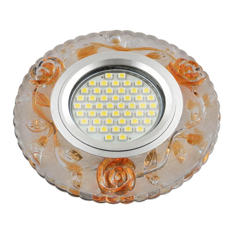 светильник dls-l150 gu5.3 glassy/gold gu5.3 встраив. доп. светодиод. подсветка 3вт без лампы стекло fametto ul-00003907 от BTSprom.by