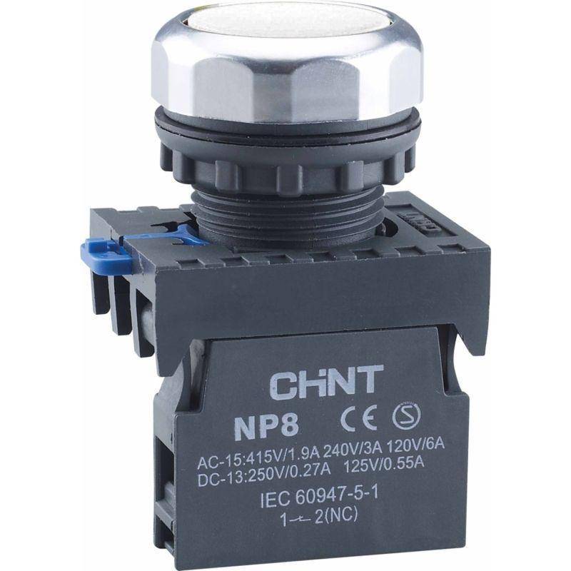 кнопка управления np8-30bn/1 без подсветки самовозв. 3но ip65 (r) бел. chint 368570 от BTSprom.by