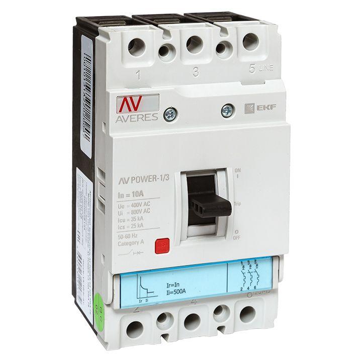 выключатель автоматический 3п 10а 35ка av power-1/3 tr averes ekf mccb-13-10-tr-av от BTSprom.by