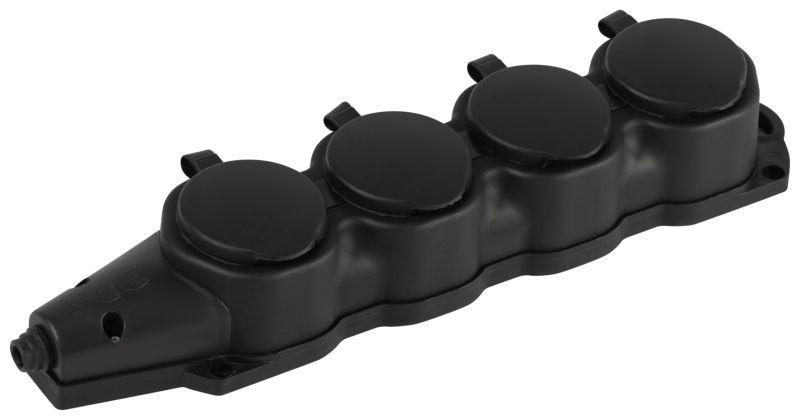 колодка 4-м с заземл. 16a ip44 kx-4e-b-ip44 каучук. черн. эра б0068394 от BTSprom.by